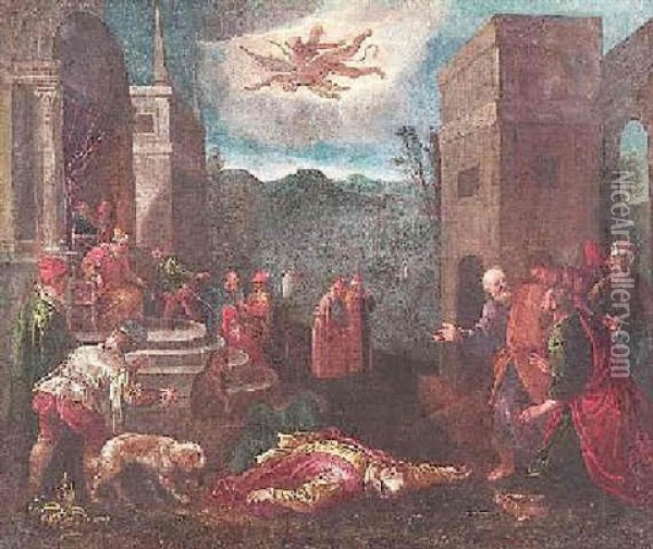 Biblische Szene Oil Painting - Francesco Bassano the Younger