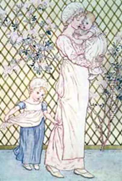Mother and Child Oil Painting - Kate Greenaway