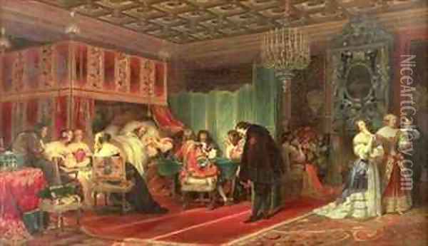 Cardinal Mazarins Last Sickness Oil Painting - Hippolyte (Paul) Delaroche