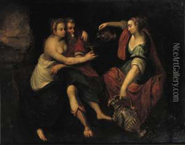 Lot And His Daughters Oil Painting - Jacob I De Backer