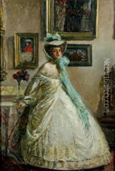 Portrait Of A Lady Oil Painting - Carl von Marr