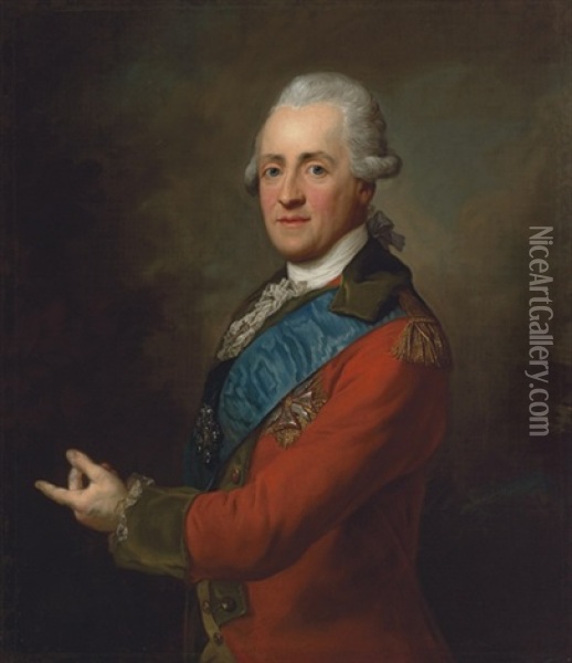 Portrait Of Prince Stanislaw Poniatowski Oil Painting - Johann Baptist Lampi the Elder