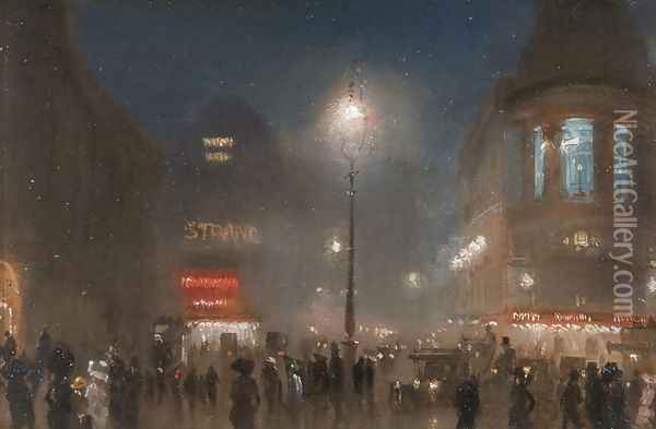 London Theatreland, c.1910 Oil Painting - George Hyde Pownall
