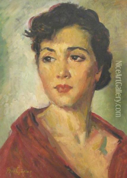 Woman Portrait Oil Painting - Petru Bulgaras