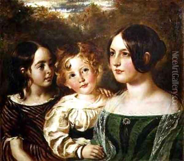 The Wood Children Emily Frederick and Mary Oil Painting - William Etty