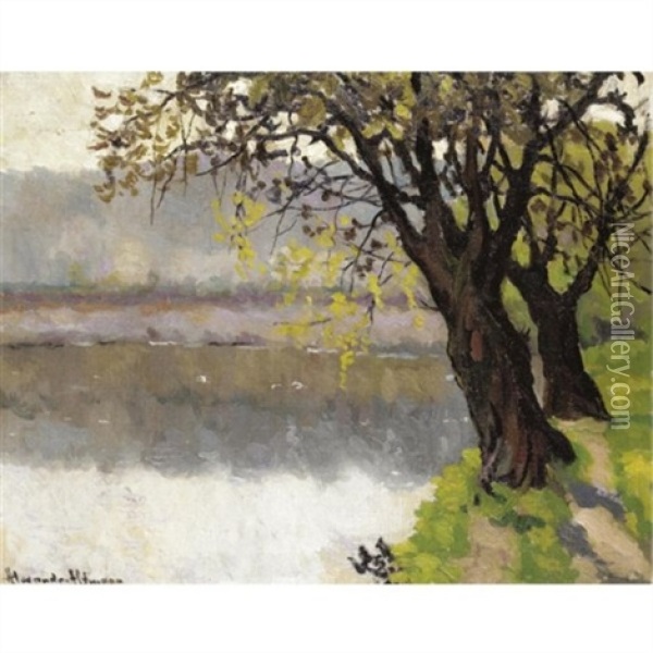 The River Bank Oil Painting - Alexandre Altmann