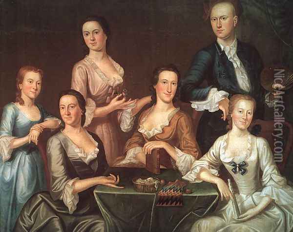 The Greenwood-Lee Family 1747 Oil Painting - John Greenwood