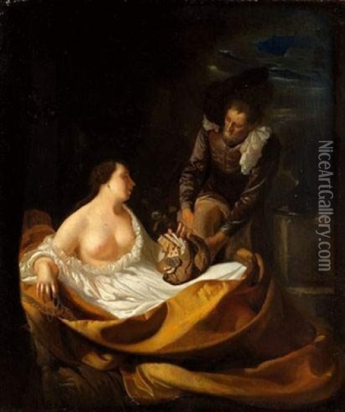 La Courtisane Oil Painting - Frans van Mieris the Elder