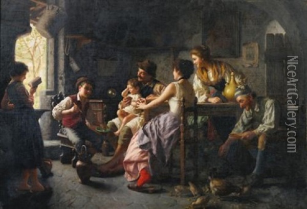 The Storyteller Oil Painting - Giovanni Battista Torriglia