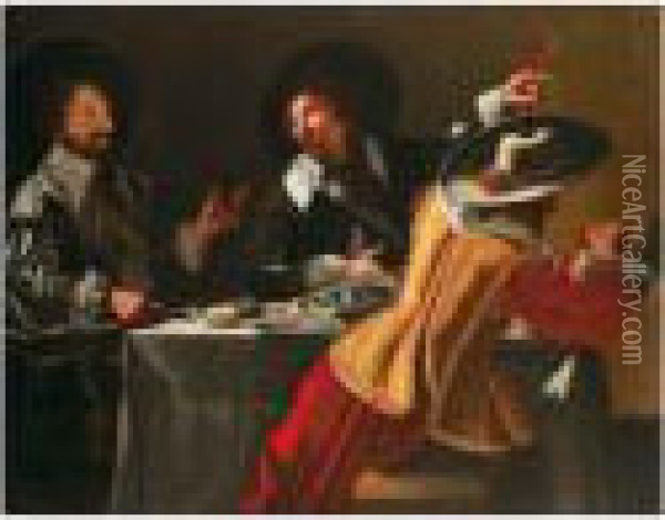 Scena Di Taverna Oil Painting - Michelangelo Merisi Da Caravaggio