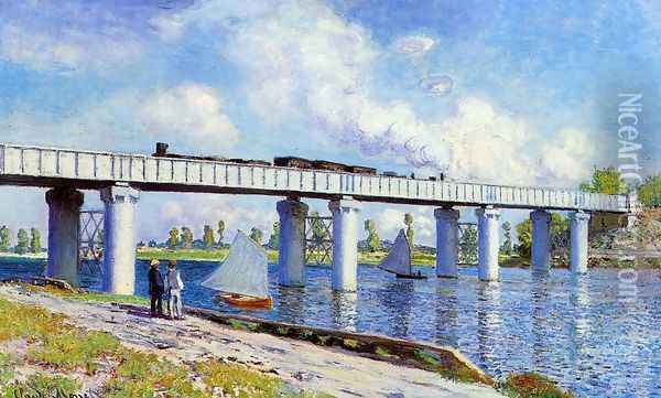 The Railroad Bridge At Argenteuil2 Oil Painting - Claude Oscar Monet
