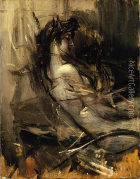 Nudo Seduto Oil Painting - Giovanni Boldini
