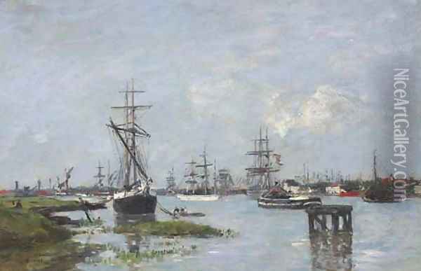 Anvers, Le port 2 Oil Painting - Eugene Boudin