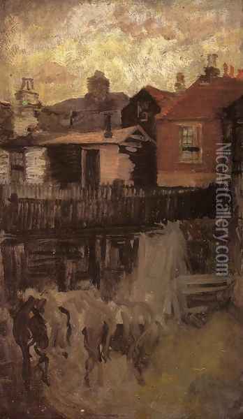 The Little Red House Oil Painting - James Abbott McNeill Whistler