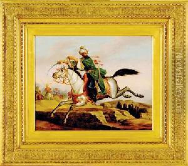 Arab Chieftain On Stallion Oil Painting - John Archibald Woodside Sr.
