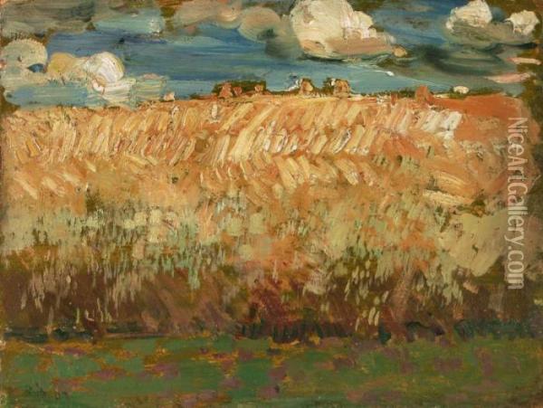 Landschaft Mitkornfeld Oil Painting - Robert Hermann Sterl