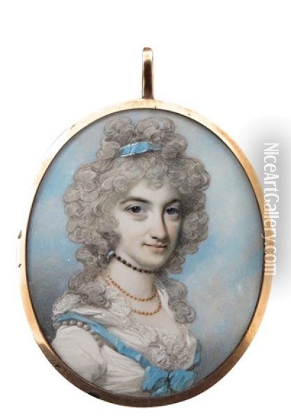 Portrait Miniature Of Lady Susan Westmorland Oil Painting - George Engleheart