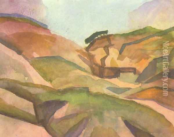 Landcape Oil Painting - August Macke