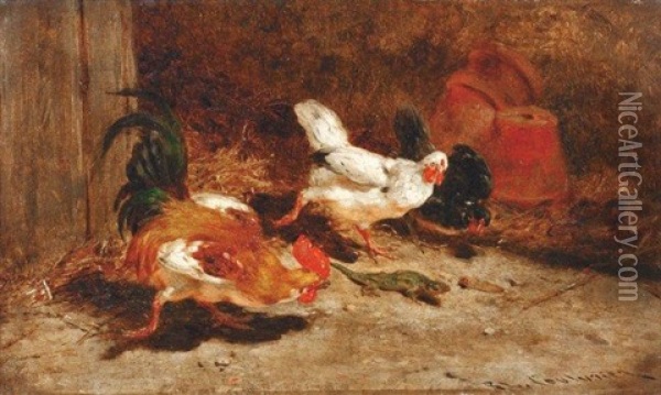 La Chasse Au Lezard Oil Painting - Leon-Antoine-Lucien Couturier