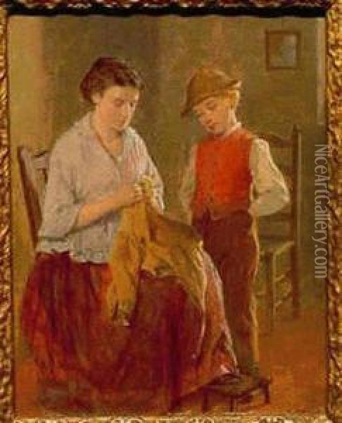 A Stitch In Time Oil Painting - William Hemsley