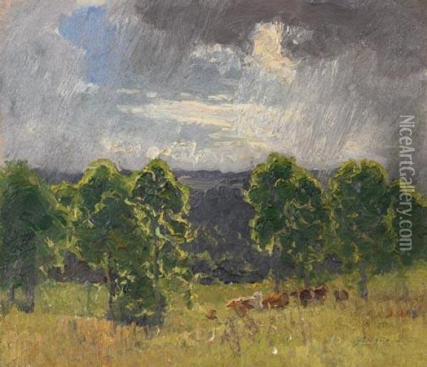 Passing Showers Oil Painting - Elioth Gruner