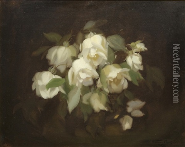 Lemon Roses Oil Painting - Stuart James Park