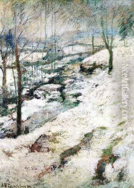 Frozen Brook Oil Painting - John Henry Twachtman