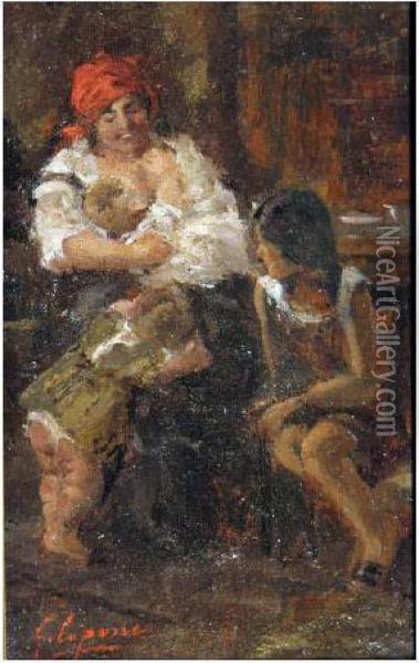 La Pappa Oil Painting - Gaetano Capone