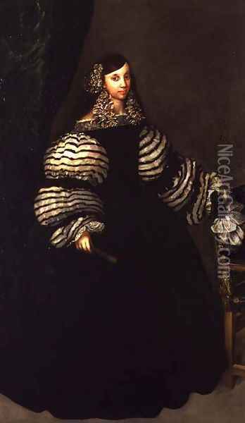 Portrait of the Duchess of Feria Oil Painting - Juan Carreno De Miranda