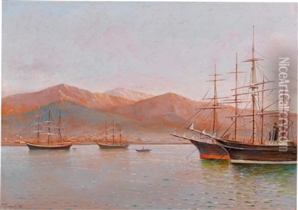 Motif Of A Crimean Port Oil Painting - Filip Filipovich Klimenko