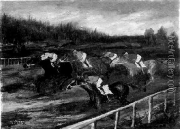 The Horse-race Oil Painting - Gabriele Pietro Caribaldi Maria Varese