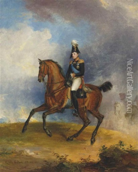 Portrait Of Grand Duke Nicholas, Later Emperor Nicholas I (1825-55), On Horseback Oil Painting - George Dawe