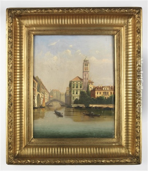 Ansicht Aus Venedig Oil Painting - Johann Wilhelm Jankowski