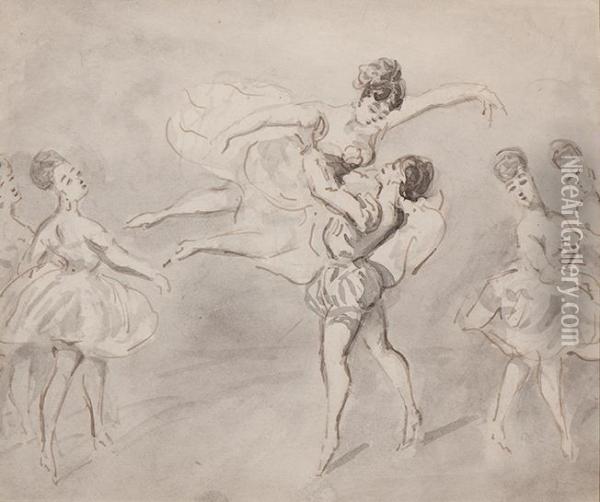 Le Ballet Oil Painting - Constantin Guys