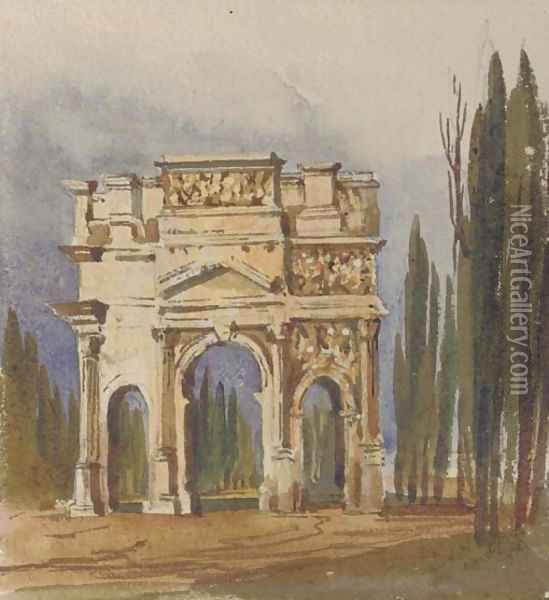 The Triumphal Arch of Orange, Avignon Oil Painting - Harriet Cheney