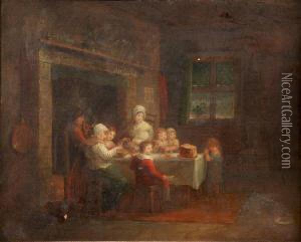 Acottage Tea-time Oil Painting - Maria Spilsbury
