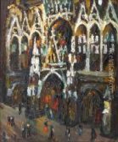 Cathedrale De Rouen Oil Painting - Pierre Dumont