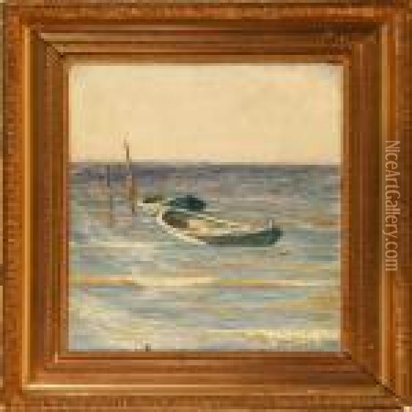 Dinghies At Sea Oil Painting - Cilius Andersen