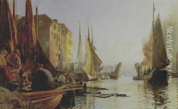 Havnen Ved Knippelsbro Oil Painting - Christian Ferdinand Andreas Molsted