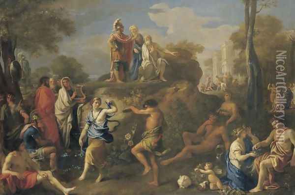 Aeneas and Anchises in Hades Oil Painting - Alexandre Ubeleski