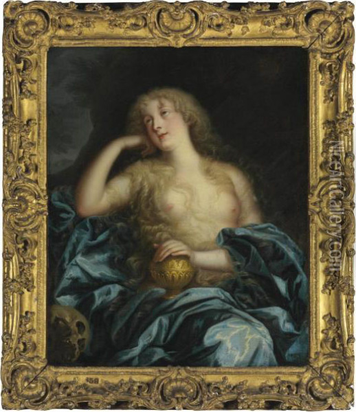 Portrait Of A Lady As The Penitent Magdalene Oil Painting - Henri Gascard