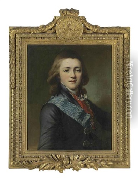 Portrait Of The Grand Duke Alexander Pavlovich (1777-1825) Oil Painting - Dimitri Gregoriovitch Levitsky