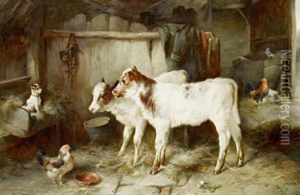 The Dog In The Manger Oil Painting - Walter Hunt