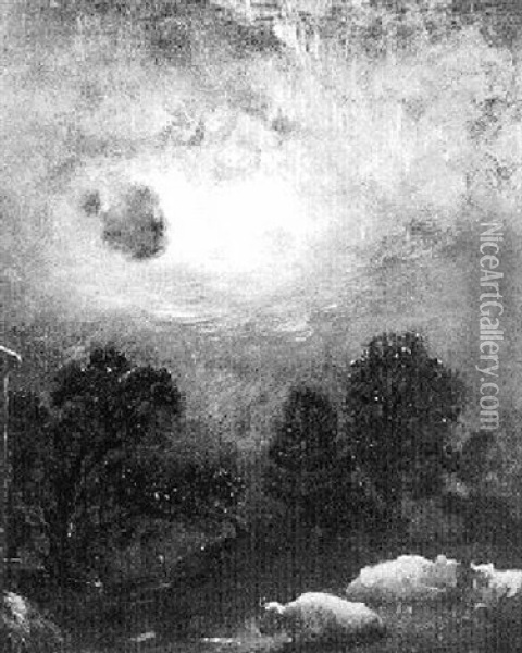 Moon Mystery Oil Painting - Arthur B. Davies