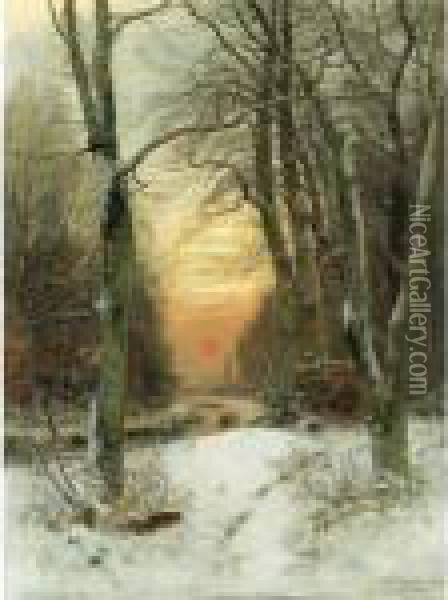 Winterlandschaft (winter Landscape) Oil Painting - Wilhelm Schroeter