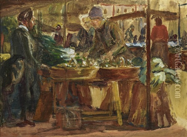 Der Gemusehandler Oil Painting - Fernand Piet