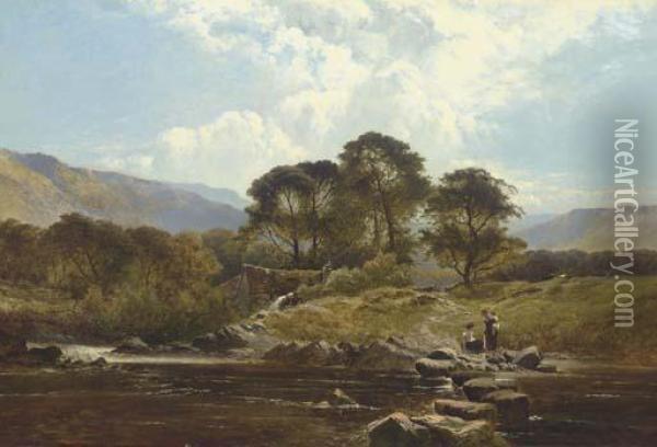 The Way To The Mill, North Wales Oil Painting - Henry John Boddington