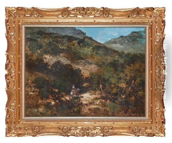 Cavalier Sur Un Sentier Oil Painting - Georges Washington
