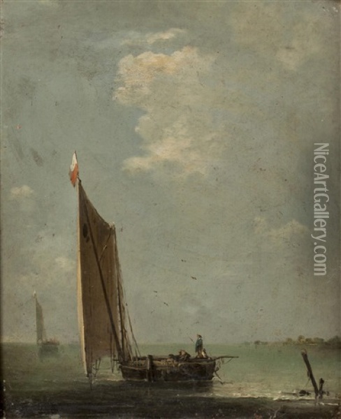 Segelschiff Auf Dem Meer Oil Painting - Norbert Joseph Carl Grund