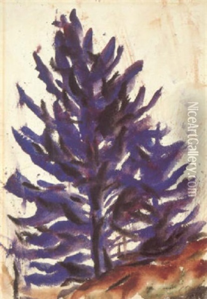 Ein Fichtenbaum Oil Painting - Christian Rohlfs